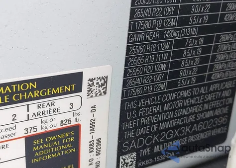 2019 Jaguar F-Pace 25T Prestige/30T Prestige z USA, uszkodzony, nr VIN SADCK2GX3KA602396